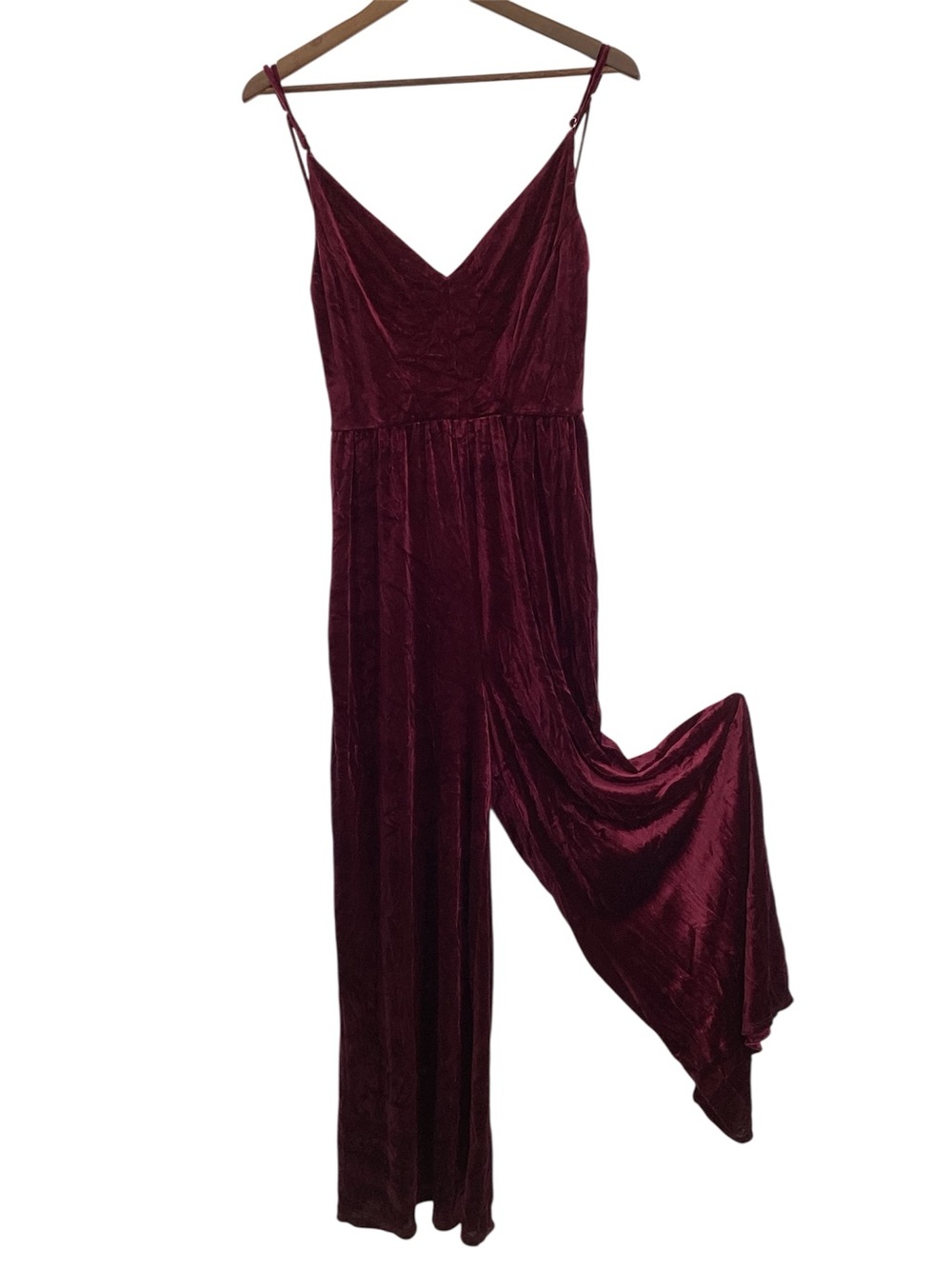 Urban Outfitters Deep Burgundy Velvet Slip Jumpsuit